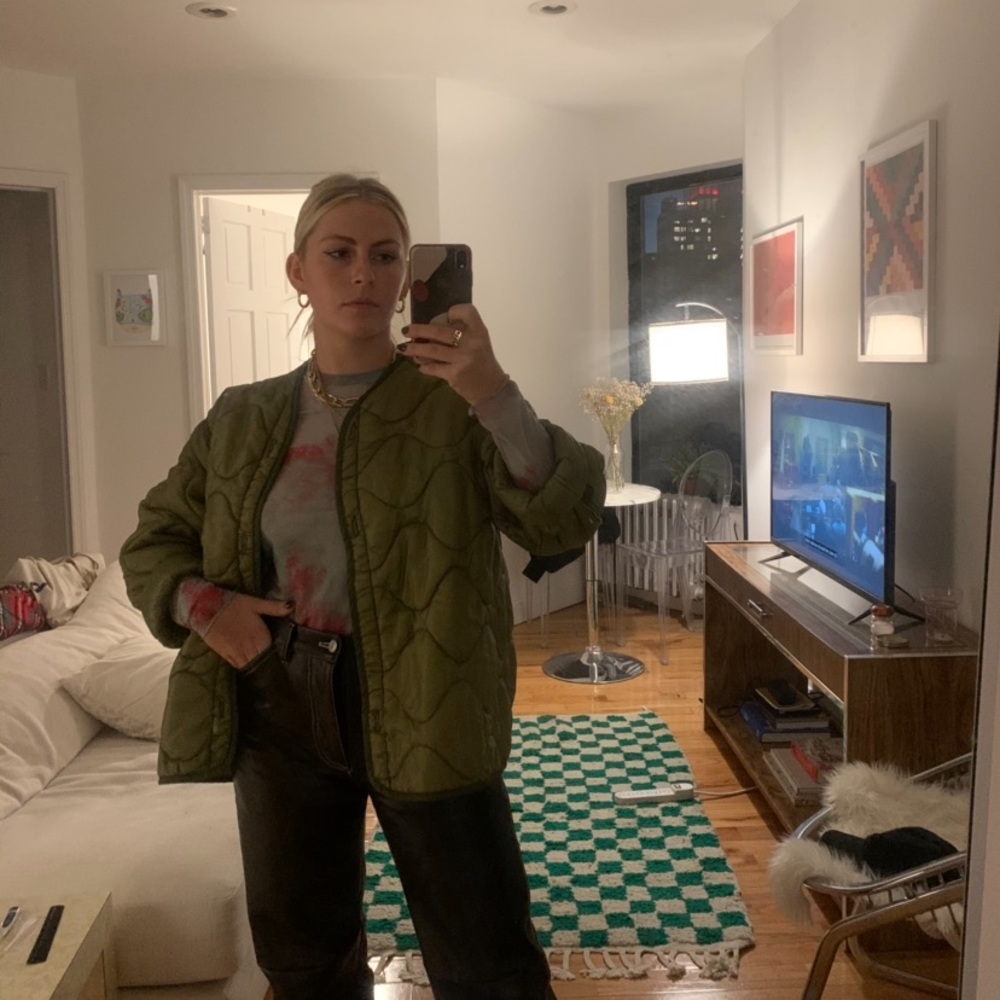 Vintage Army Lining Green Quilted Jacket